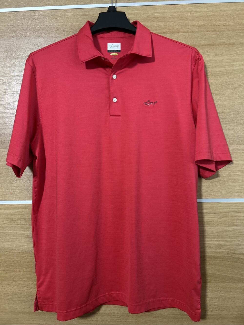 Greg Norman Play DRY Polo shirt - Mens Sz L - Red Golf Golfing